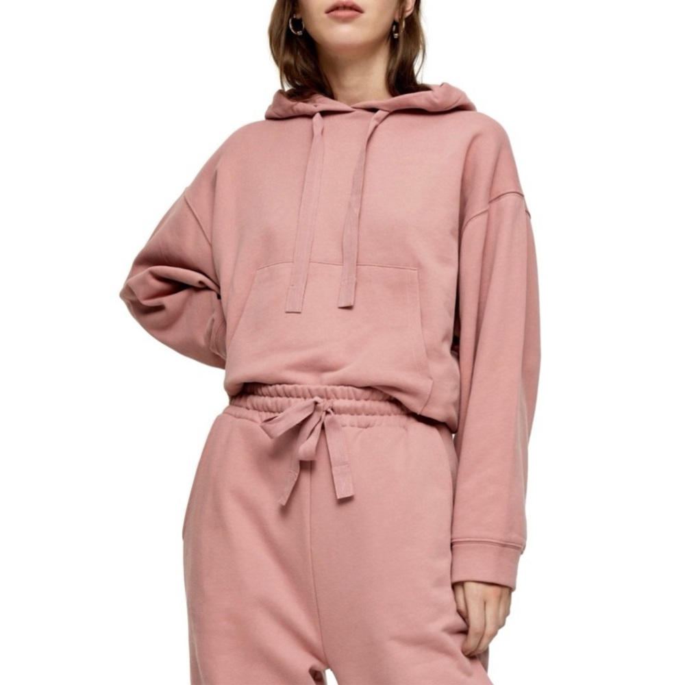TopShop Organic Cotton Hoodie - Dusty Pink